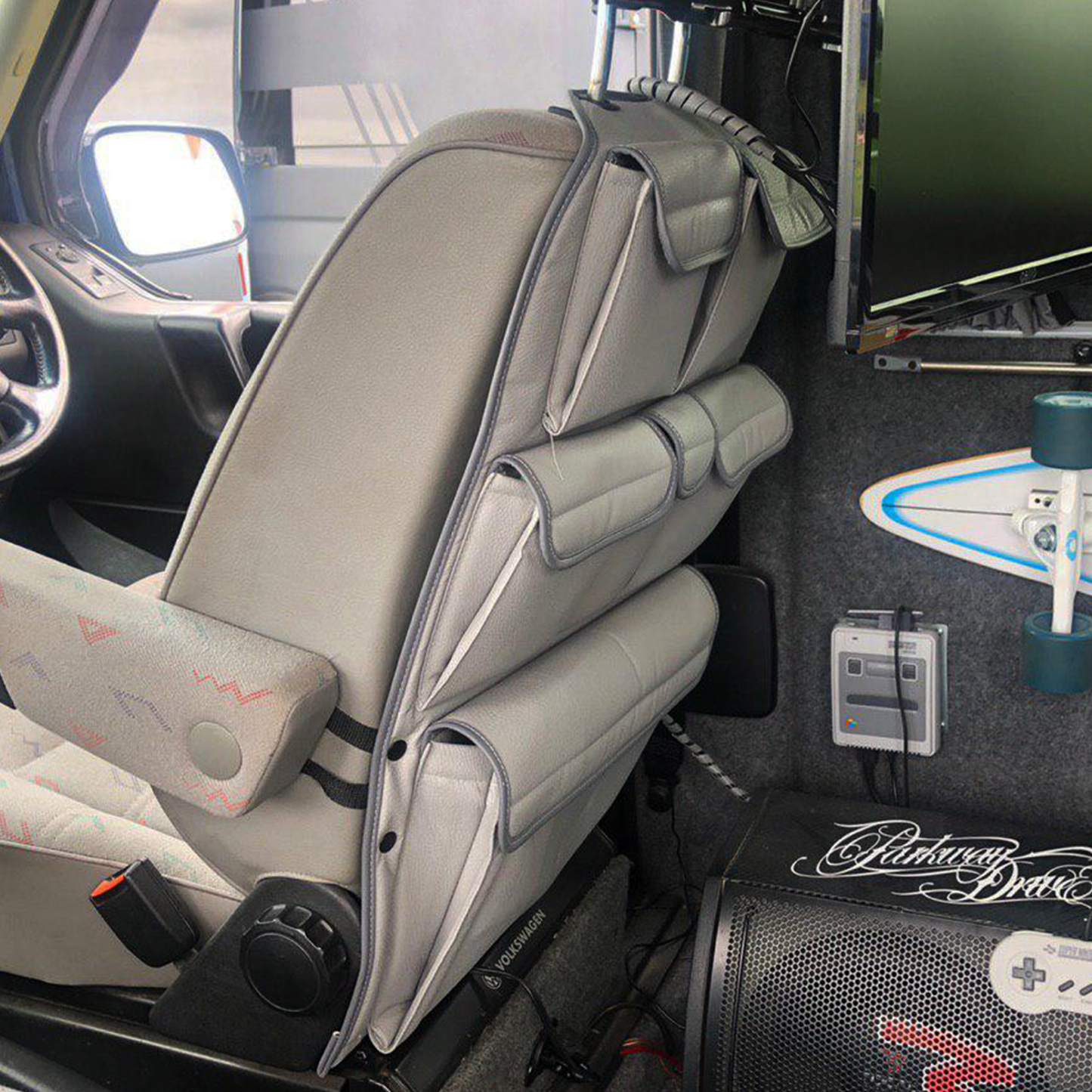For VW T4 Transporter Campervan Leatherette Captain’s Back Seat Organiser | Van-X