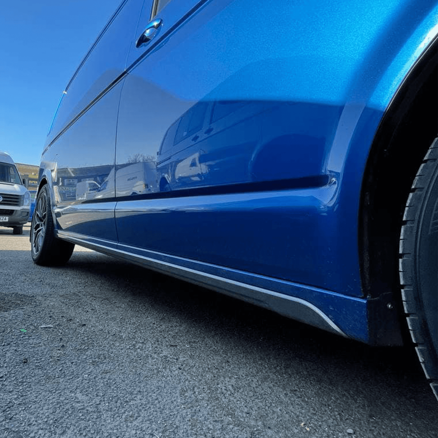 For VW T6.1 Transporter SWB ABS Side Skirts Painted In Reflex Silver Painted and Ready to Fit