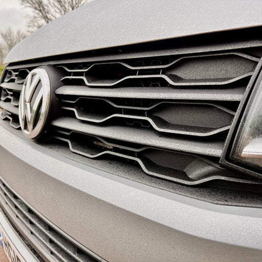For VW T6 Front R-Line Badgeless Grille Matte Black Upgrade Styling Kit - Van-X