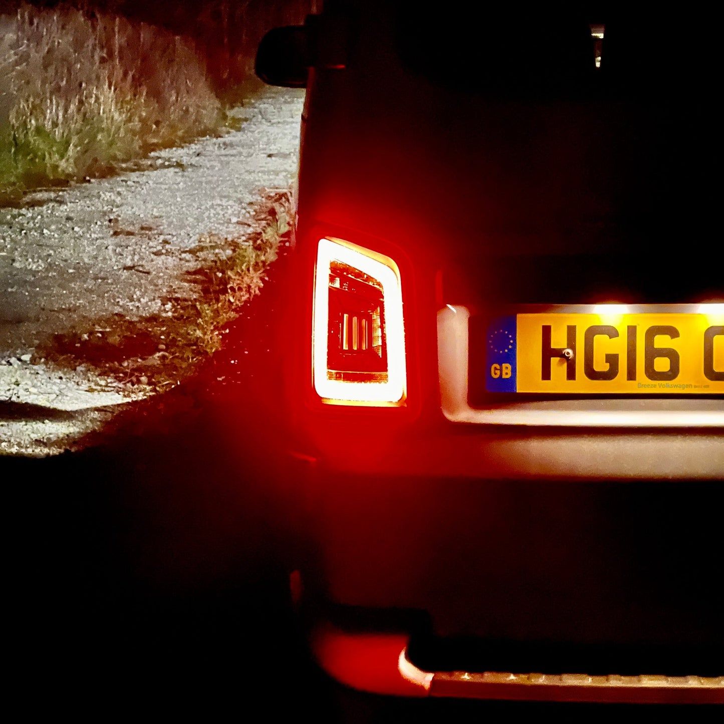 For VW T6 Transporter MK3.1 Van Barndoor LED Rear Lights – Full Frame Clear LED Light Bar | Van-X