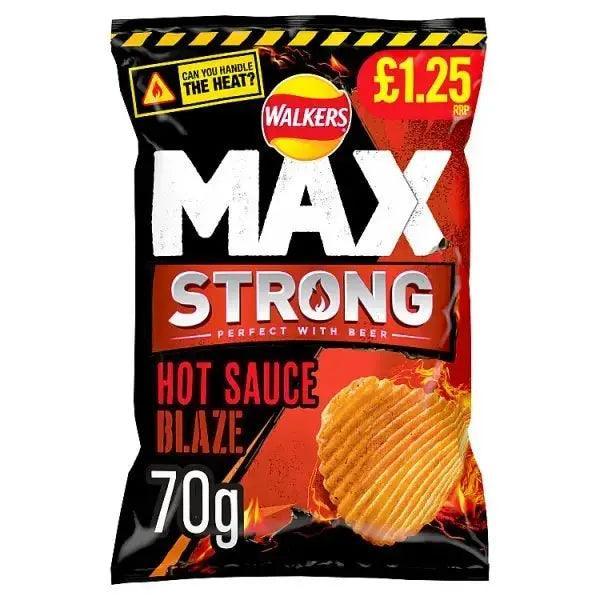 Walkers Max Strong Hot Sauce Blaze Crisps 70g (Case of 15)
