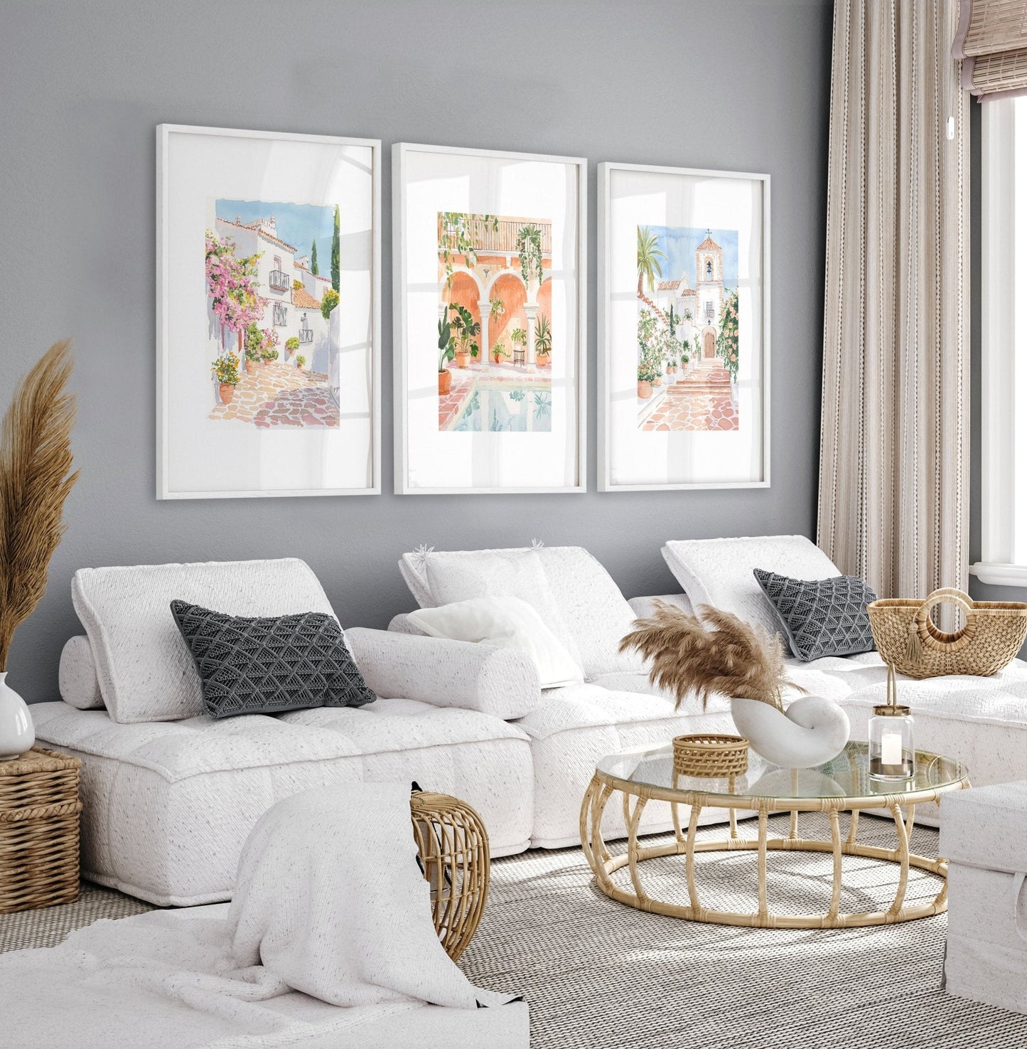 Wall Art Decor Living Room | Set of 3 Beach Decor Wall art Prints