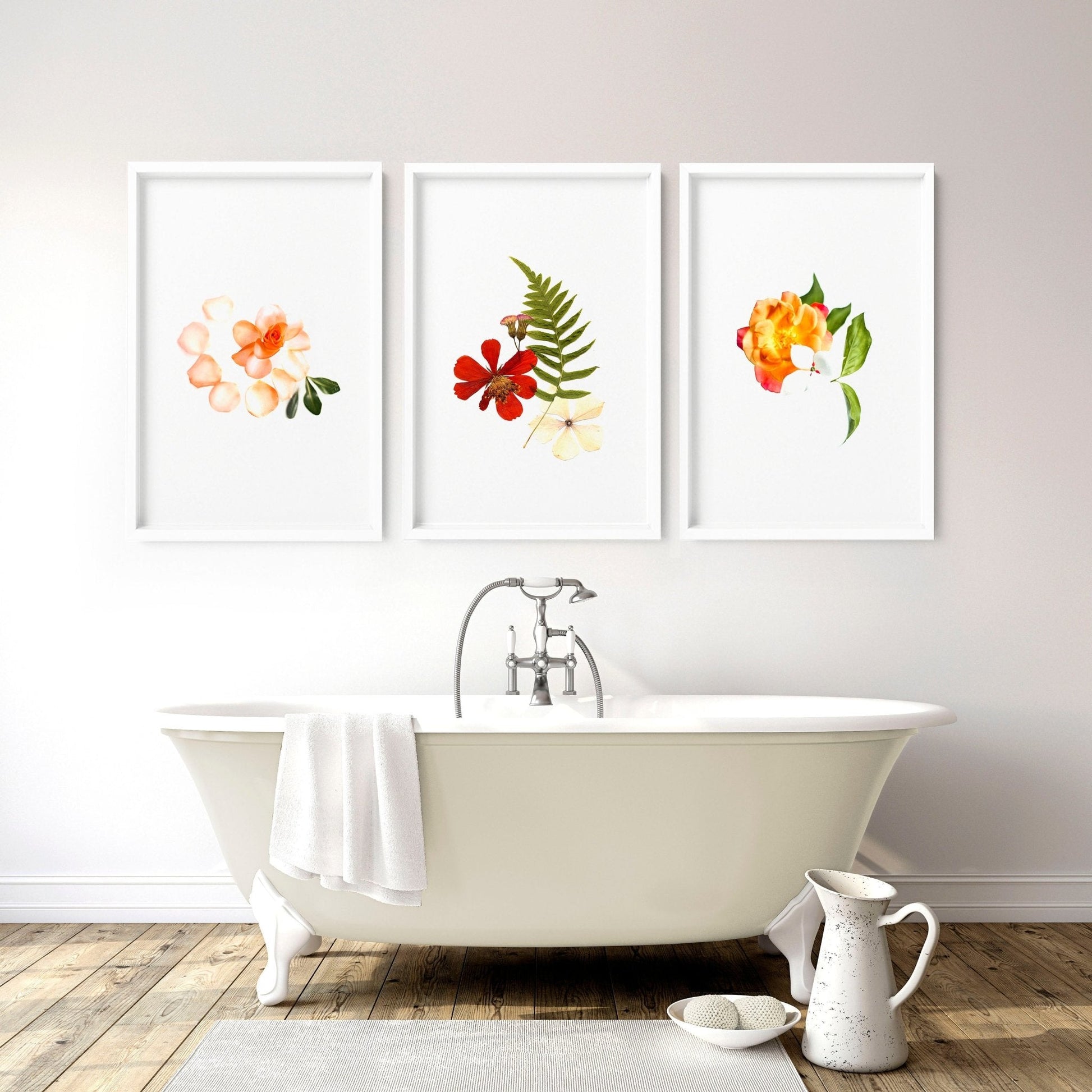 Framed wall art for Bathrooms | set of 3 wall art prints