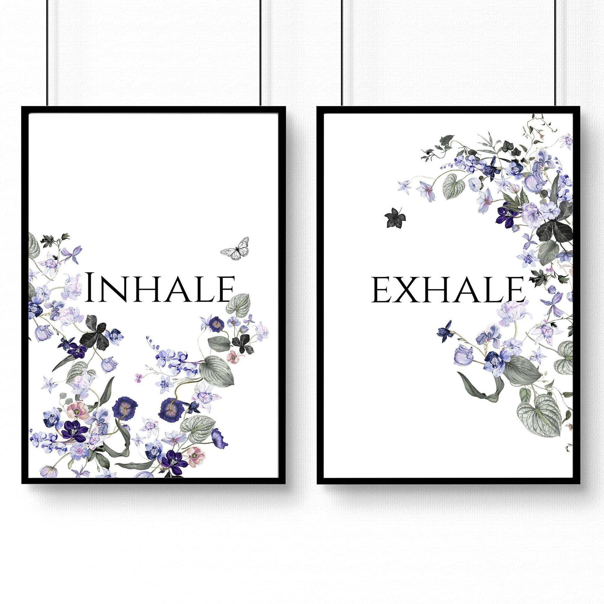 Bathroom wall decoration | set of 2 framed wall art prints