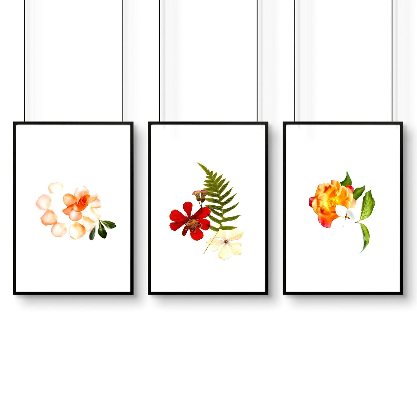 Shabby chic decor | set of 3 wall art prints for home office