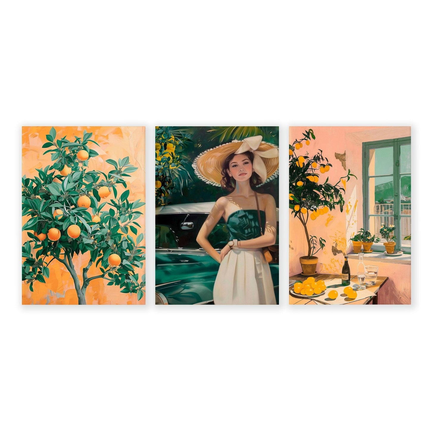 Wall Art For Living Room Modern | Set of 3 Italian Lifestyle Wall art Prints