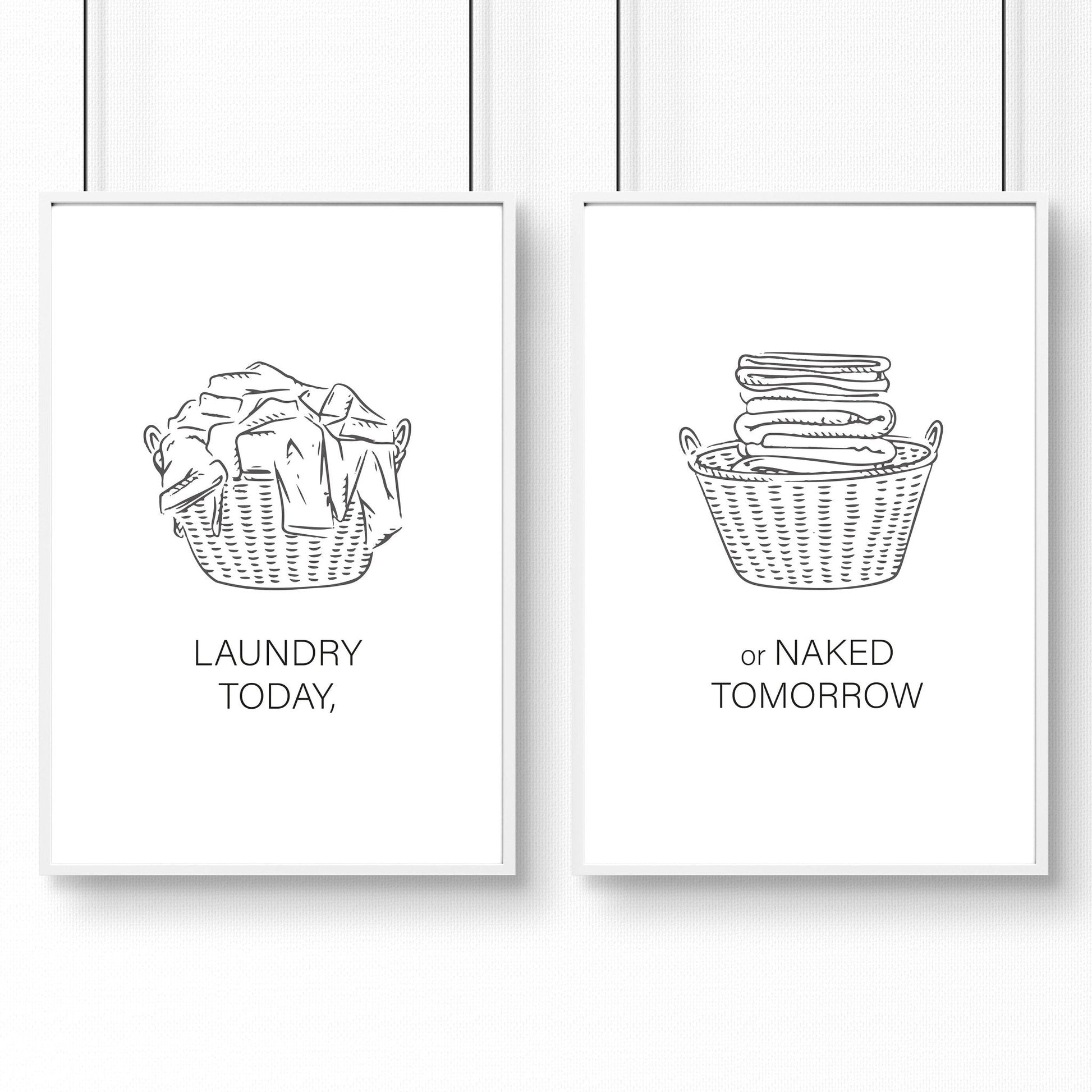 Wall Art Laundry Room | Set of 2 wall art prints