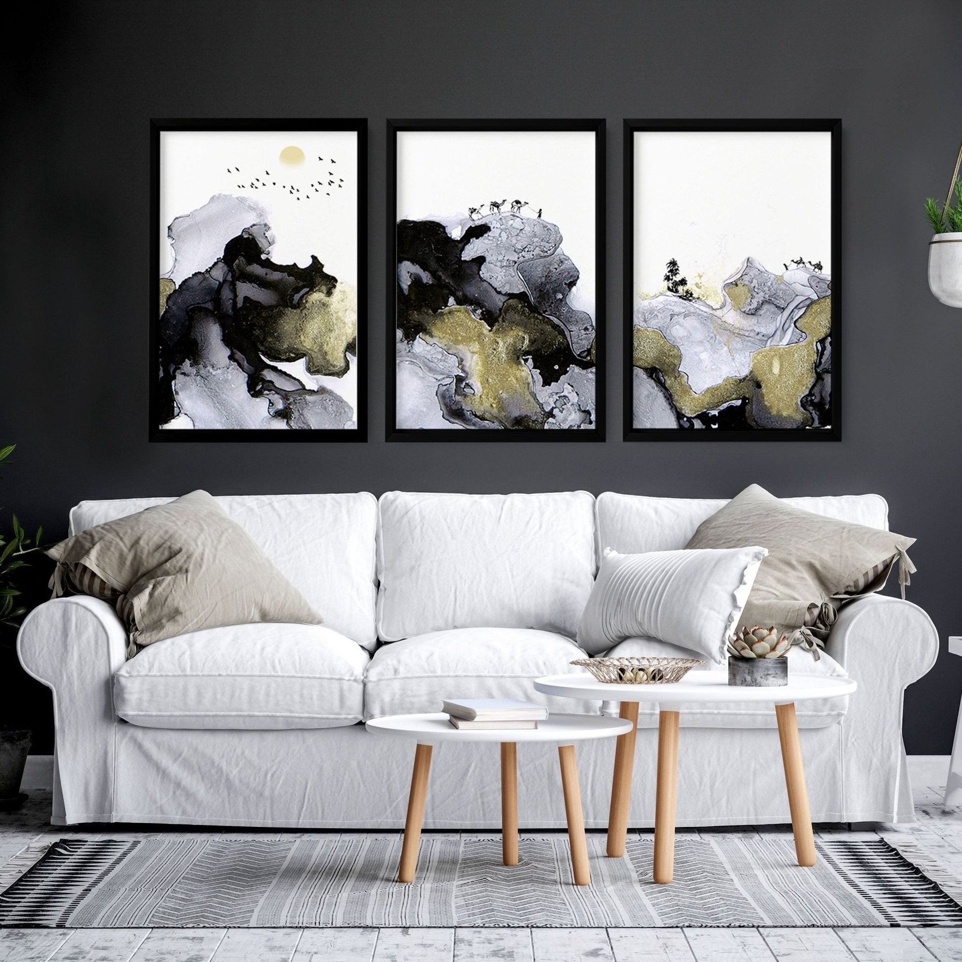 Prints For Living Room | set of 3 wall art prints