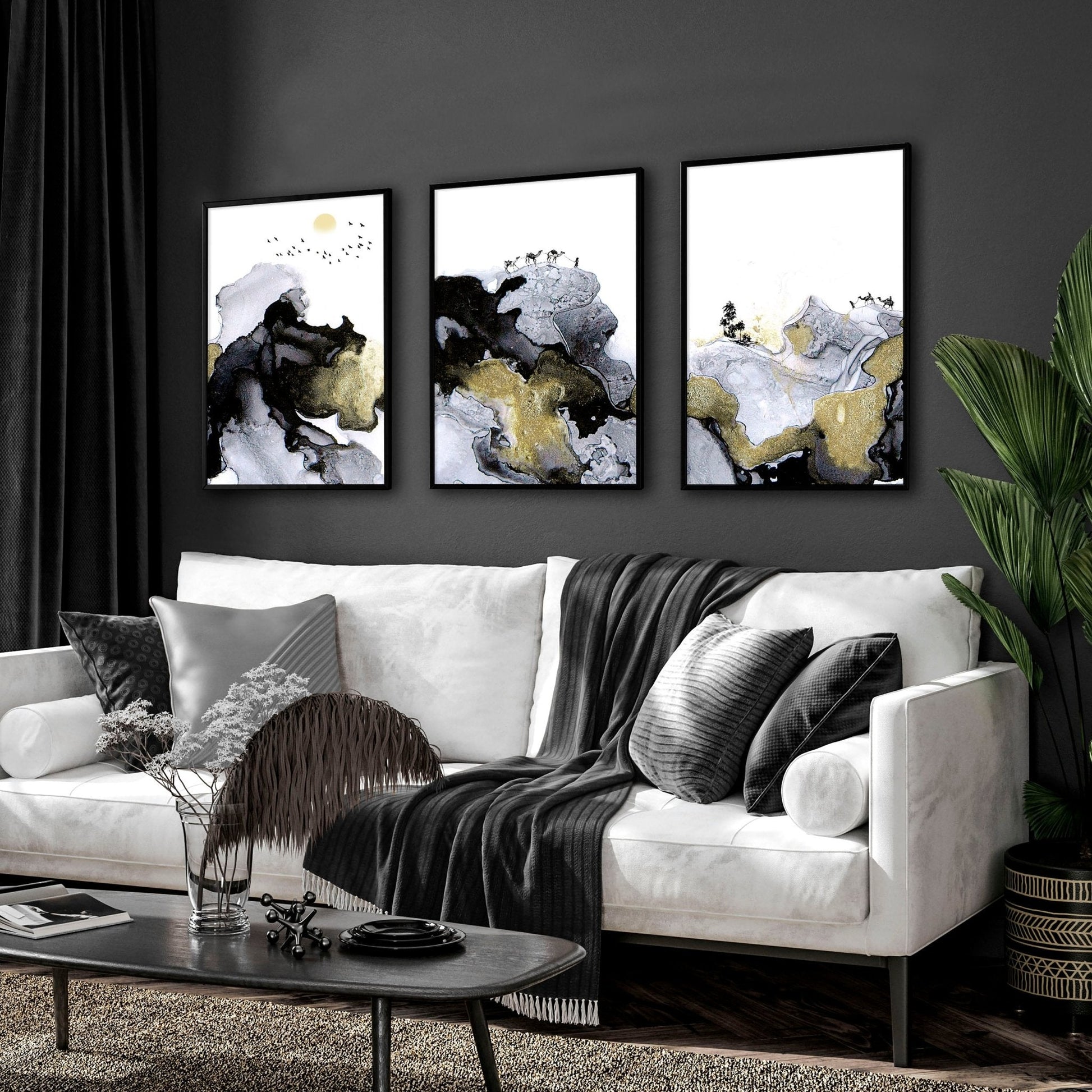 Prints For Living Room | set of 3 wall art prints