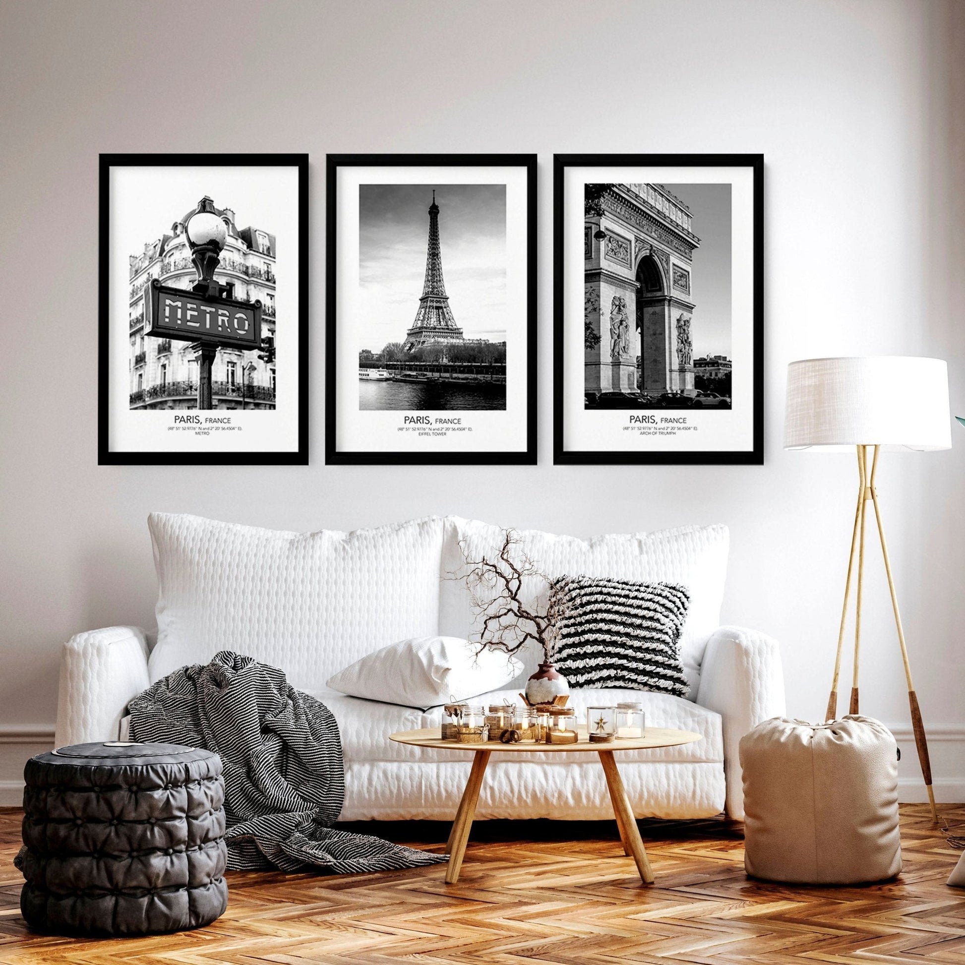 Wall art of Paris | set of 3 framed wall art prints