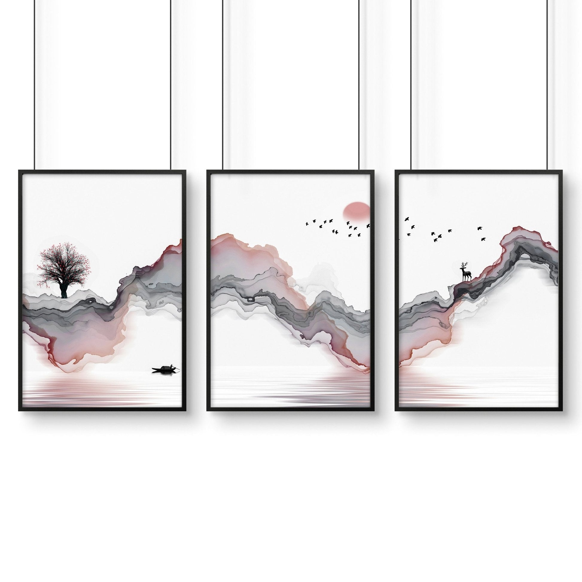 Zen room design | set of 3 wall art prints