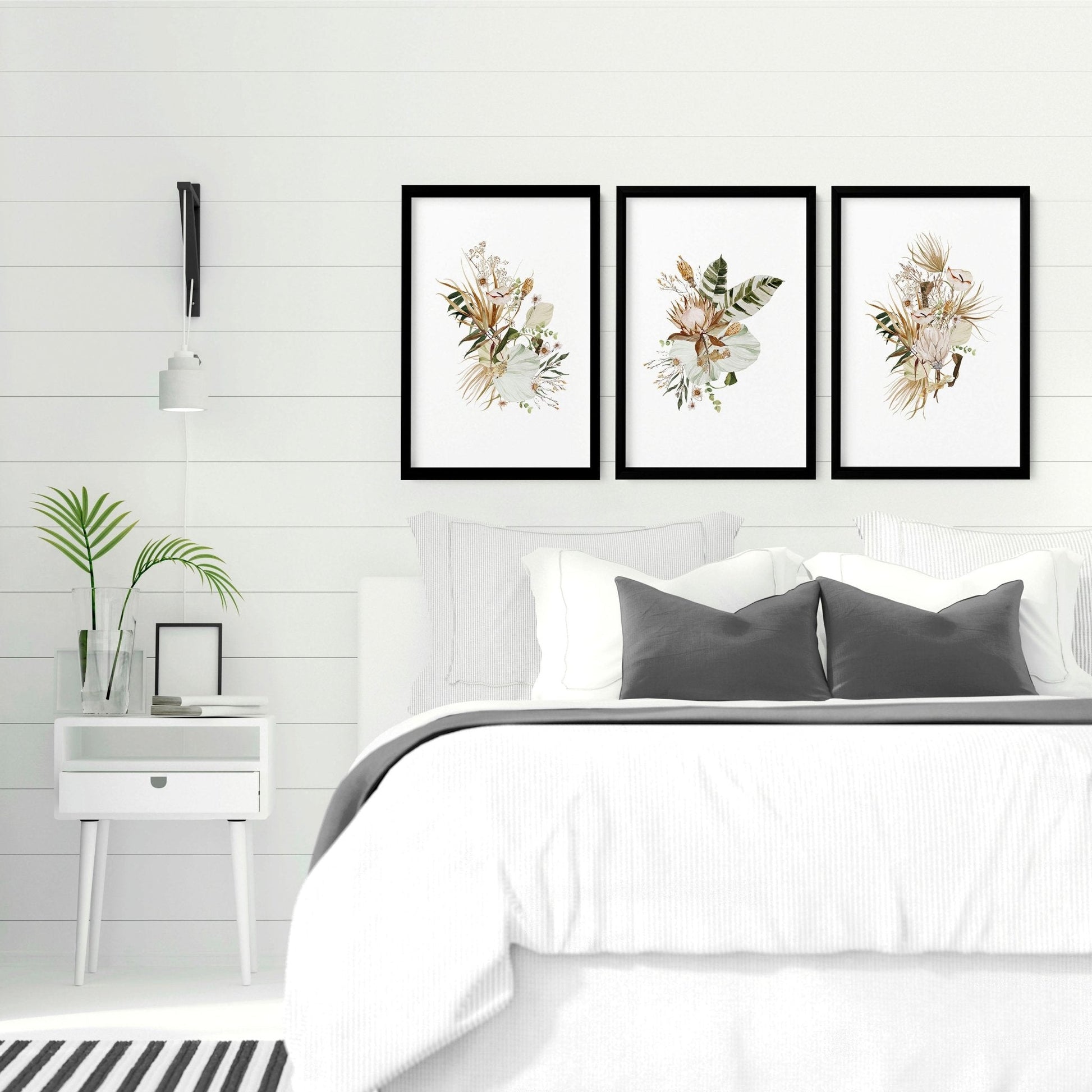 3 pictures above bed | set of 3 framed wall art