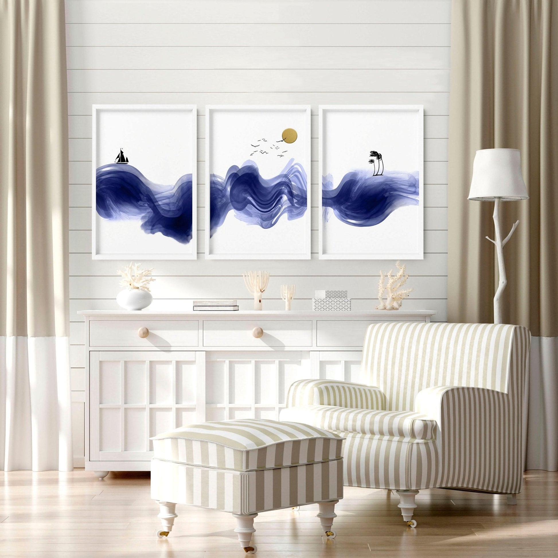 Wall decor Nautical | set of 3 unique wall art prints
