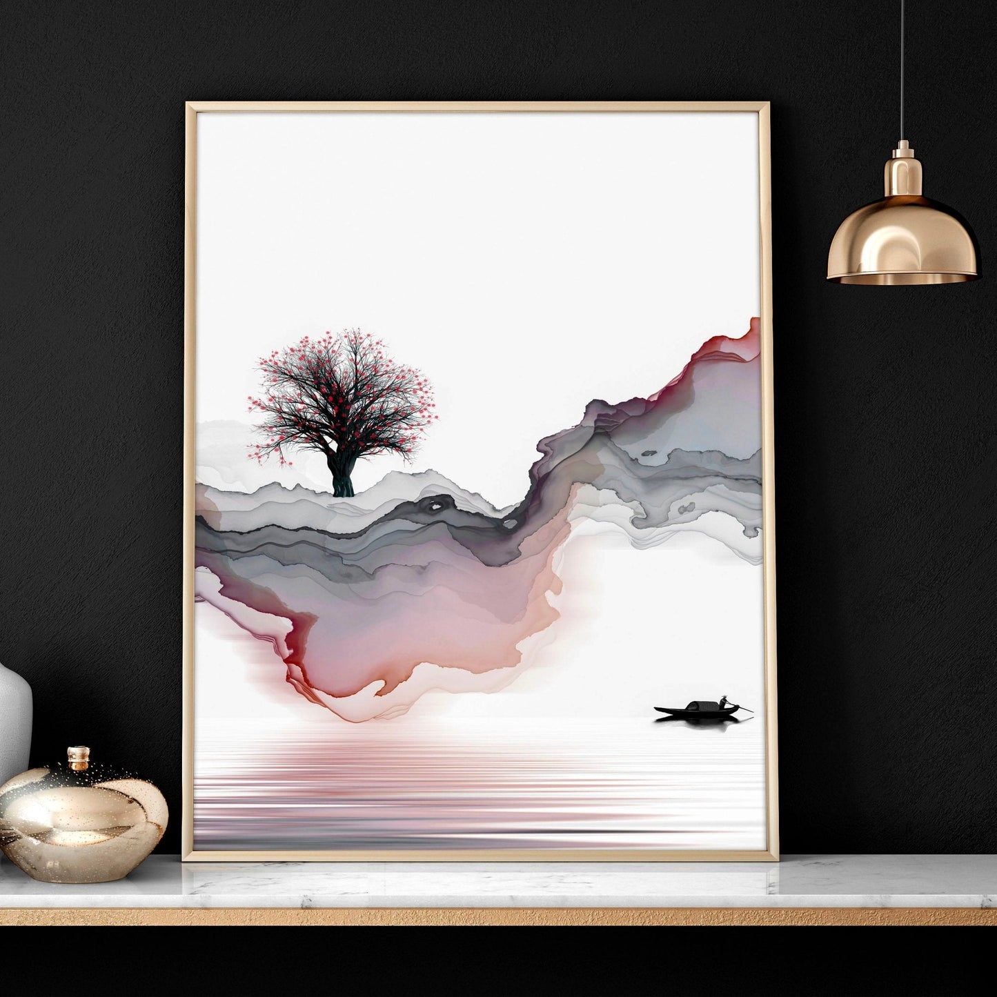Wall pictures for bedrooms | set of 3 Japanese wall art