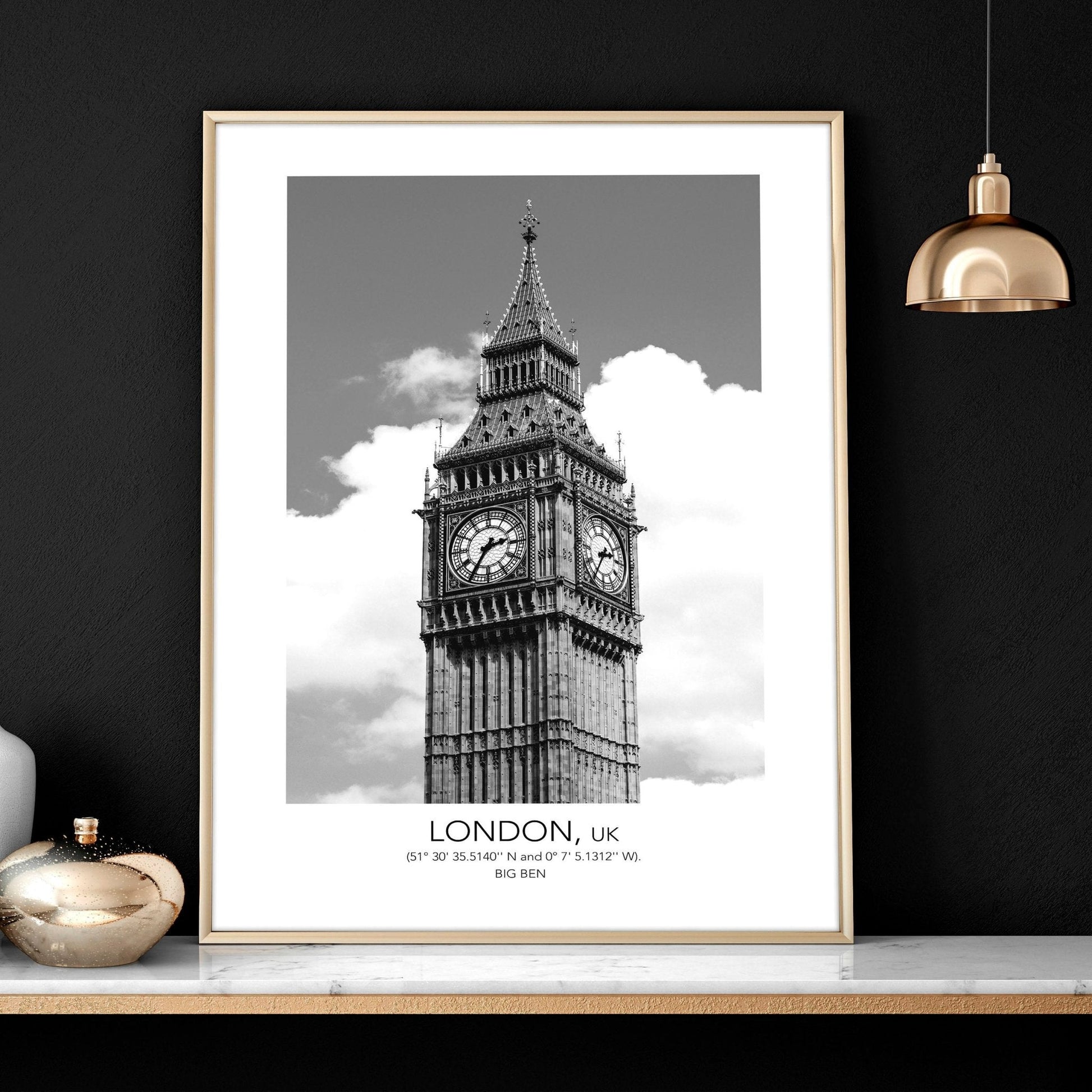 Wall pictures for living room ideas | set of 3 London wall art prints