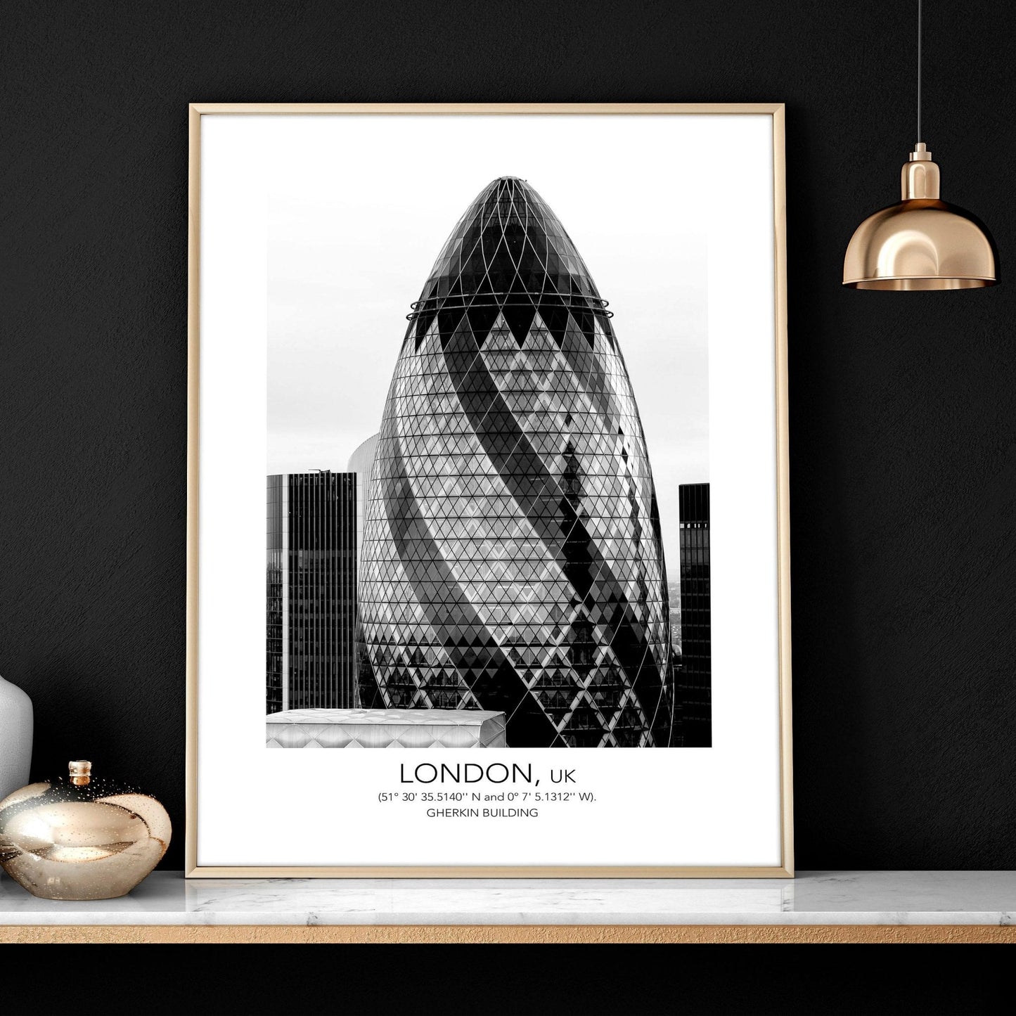 Wall pictures for living room ideas | set of 3 London wall art prints