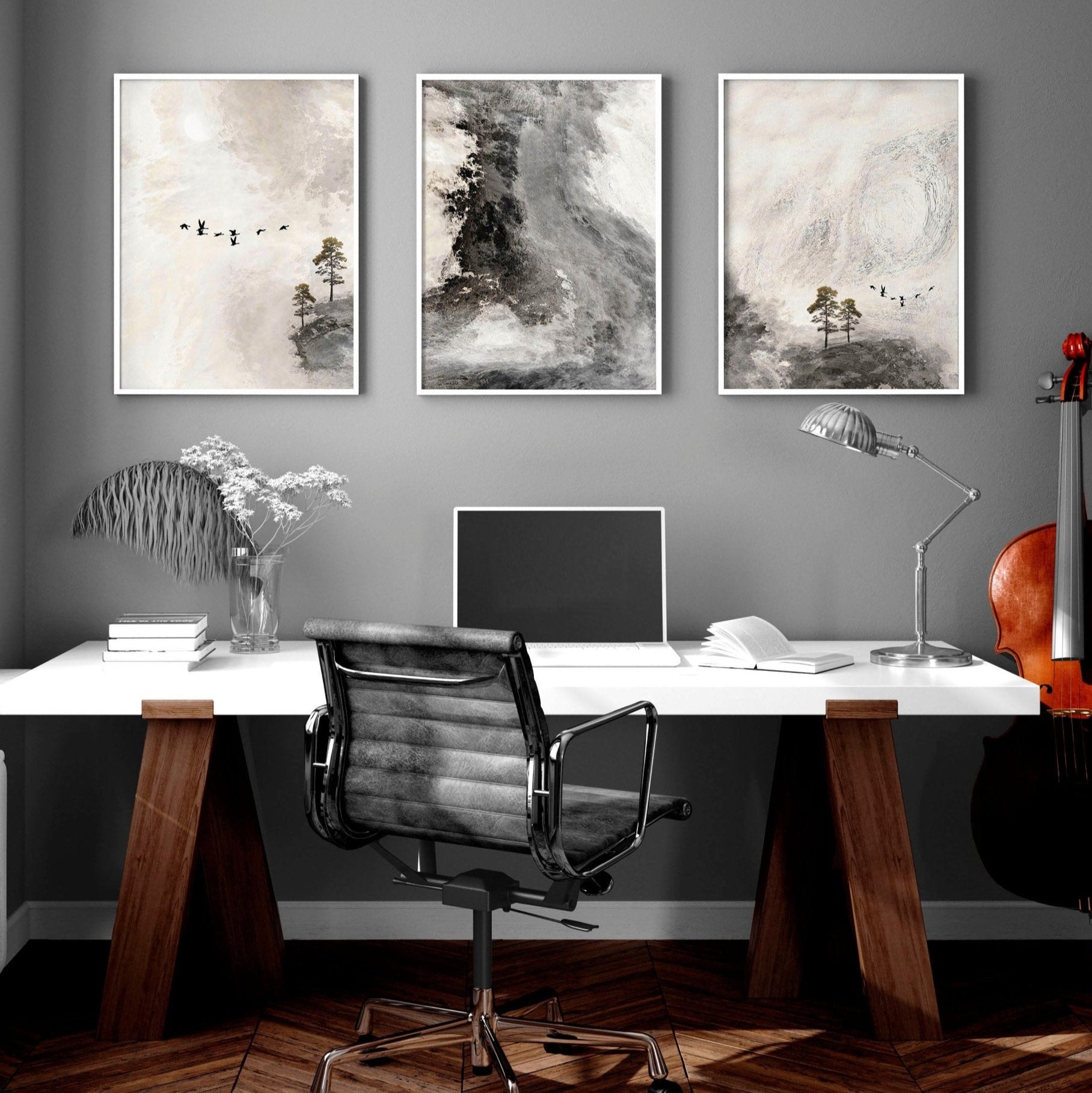Wall picture set for office | set of 3 Scandinavian wall art prints