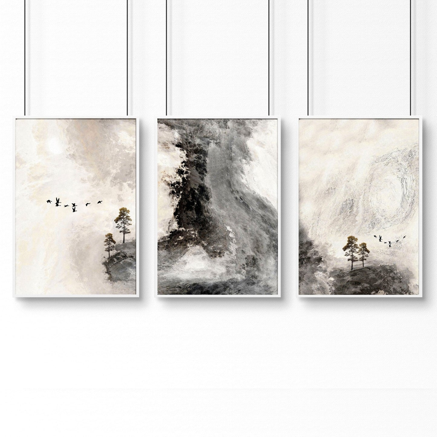 Wall picture set for office | set of 3 Scandinavian wall art prints