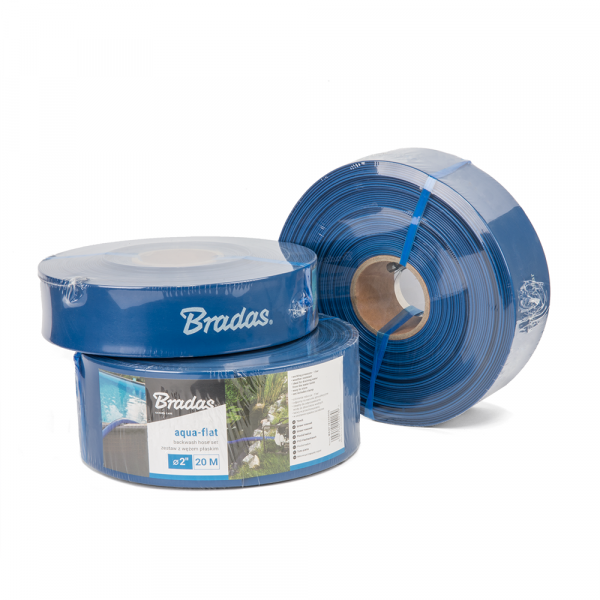 LayFlat 1" / 25mm x 20metres Water Discharge Aqua Hose Pipe Pump Irrigation with Free Secure Hose Clip
