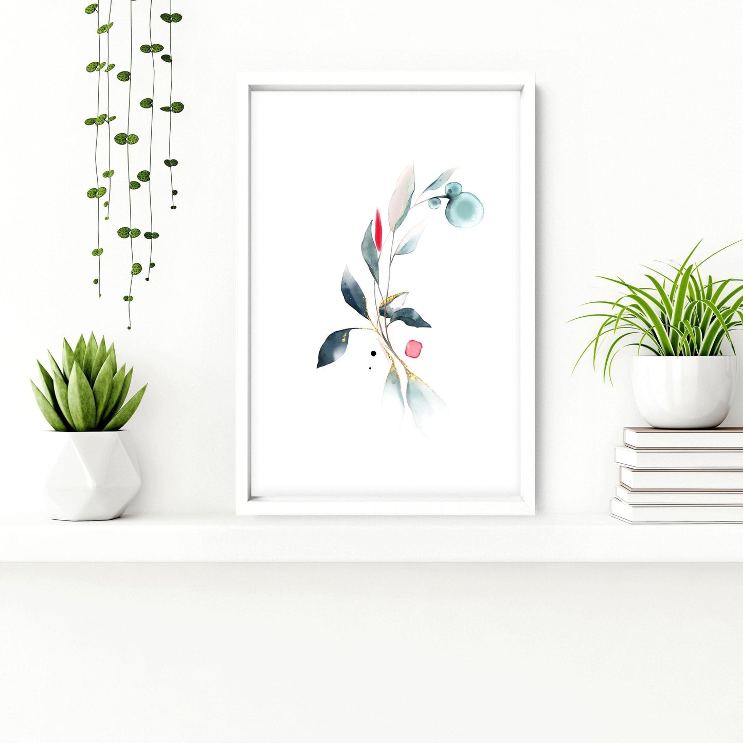 Bathroom wall decor UK | Set of 3 Botanical art prints