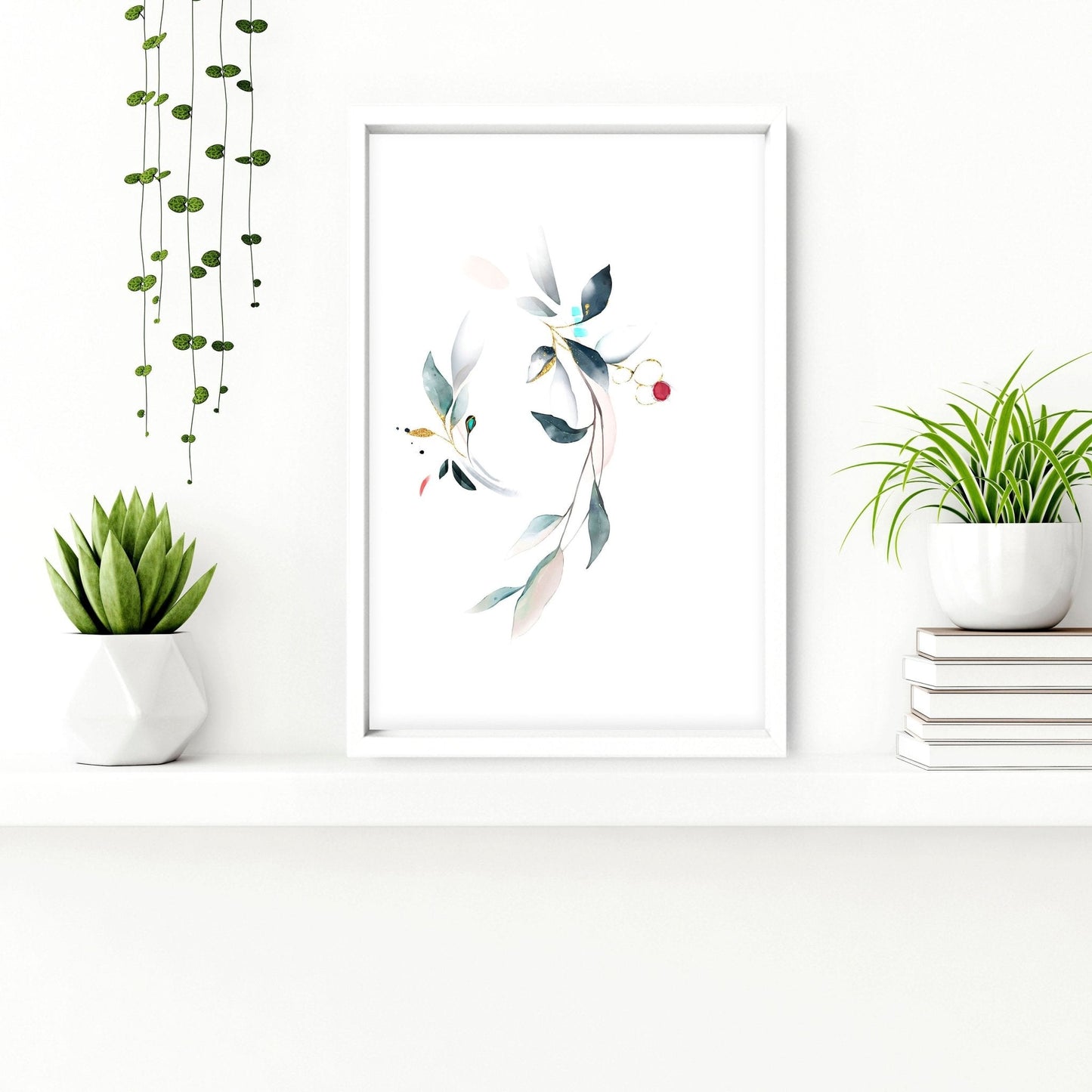 Bathroom wall decor UK | Set of 3 Botanical art prints