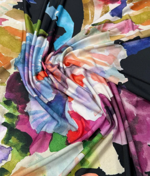 Watercolor Floral Fabric by Metre