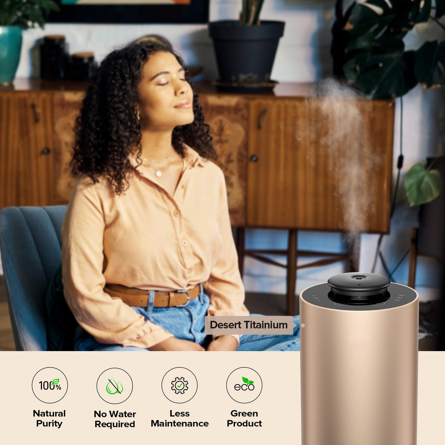 Waterless Essential Oil Diffuser 2 Pack — 3 Timer Settings & 3 Mist Levels (Black/Silver)