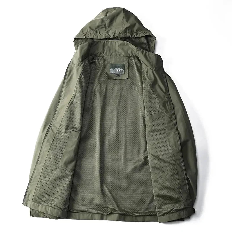 Waterproof Tactical Windbreaker Jacket – Lightweight Hooded Outdoor Gear (S-5XL)