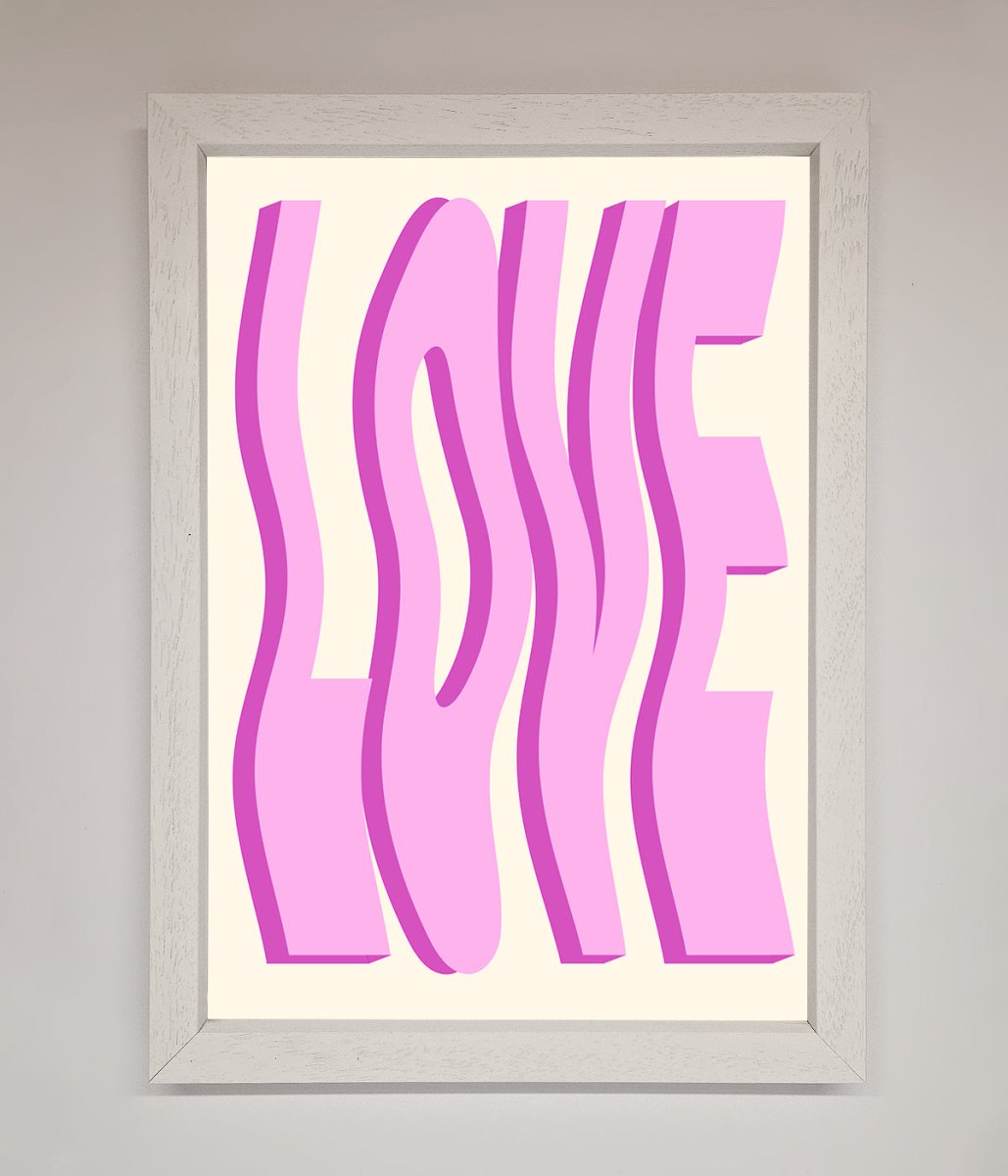 Wavy Love Pink Framed Poster