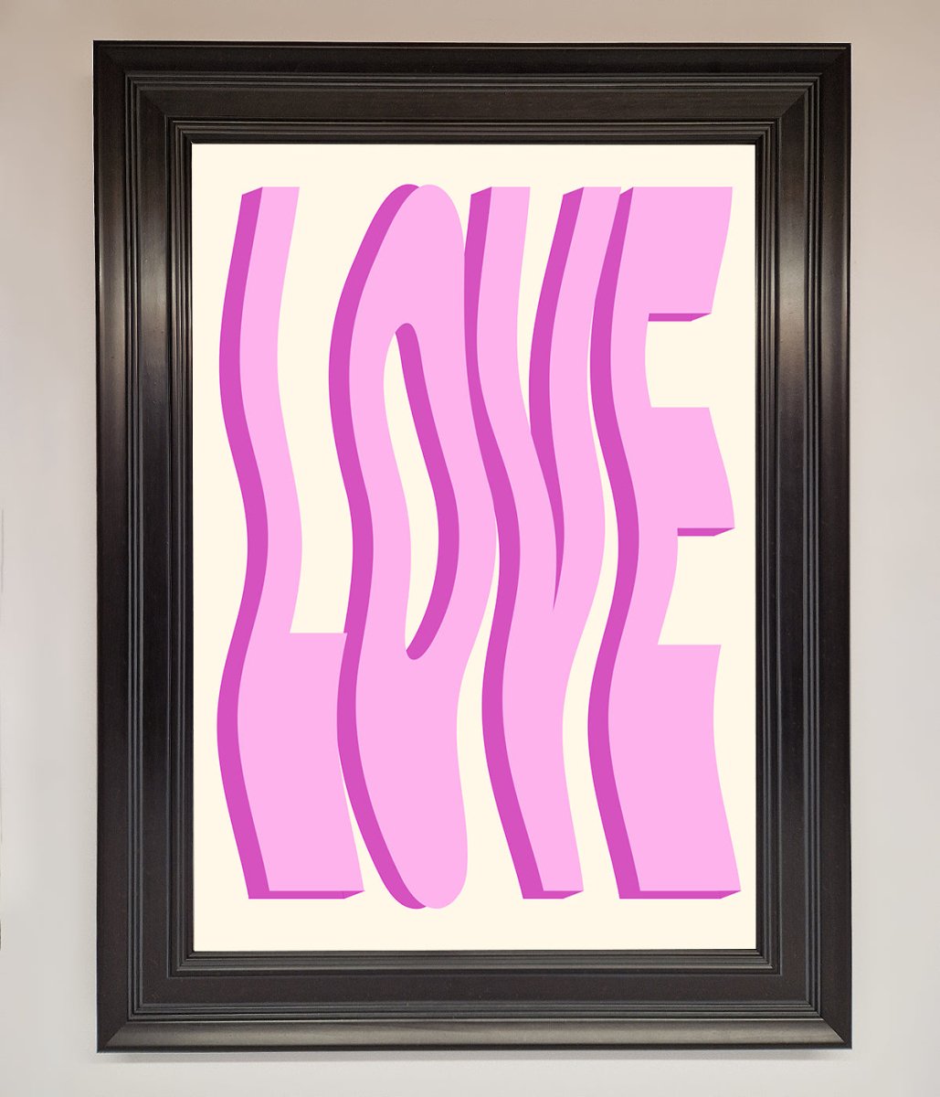 Wavy Love Pink Framed Poster