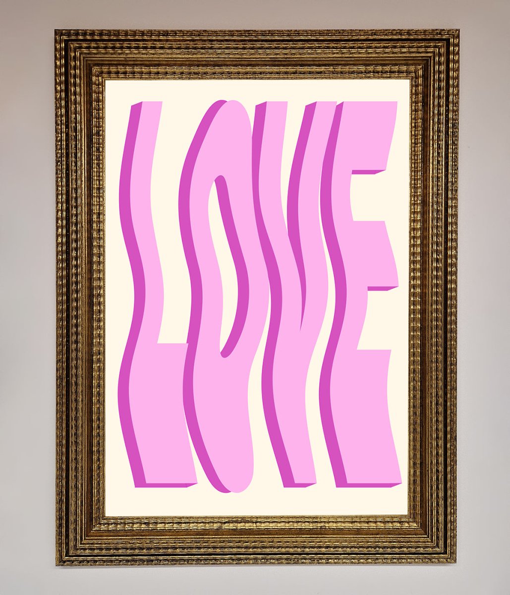 Wavy Love Pink Framed Poster