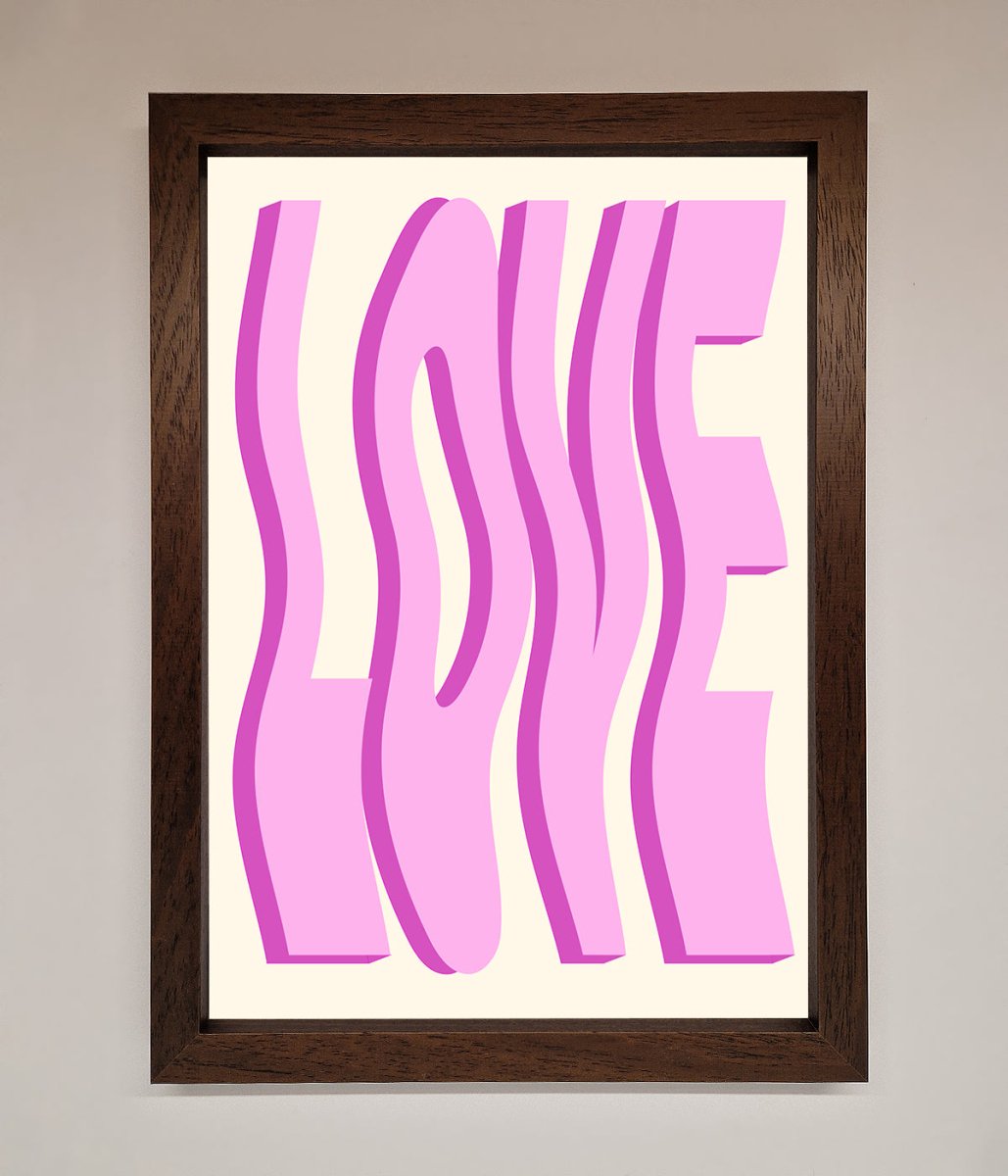 Wavy Love Pink Framed Poster