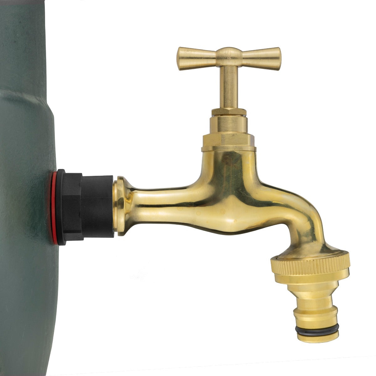 Water Butts Kit 1/2in With Polish Brass Tap and Snap On Connector and Drill Bit