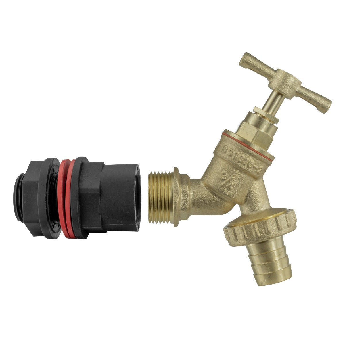 Water Butts Kit 3/4in With Brass Tap and Drill Bit Lawn Sprinkler Barb Connector