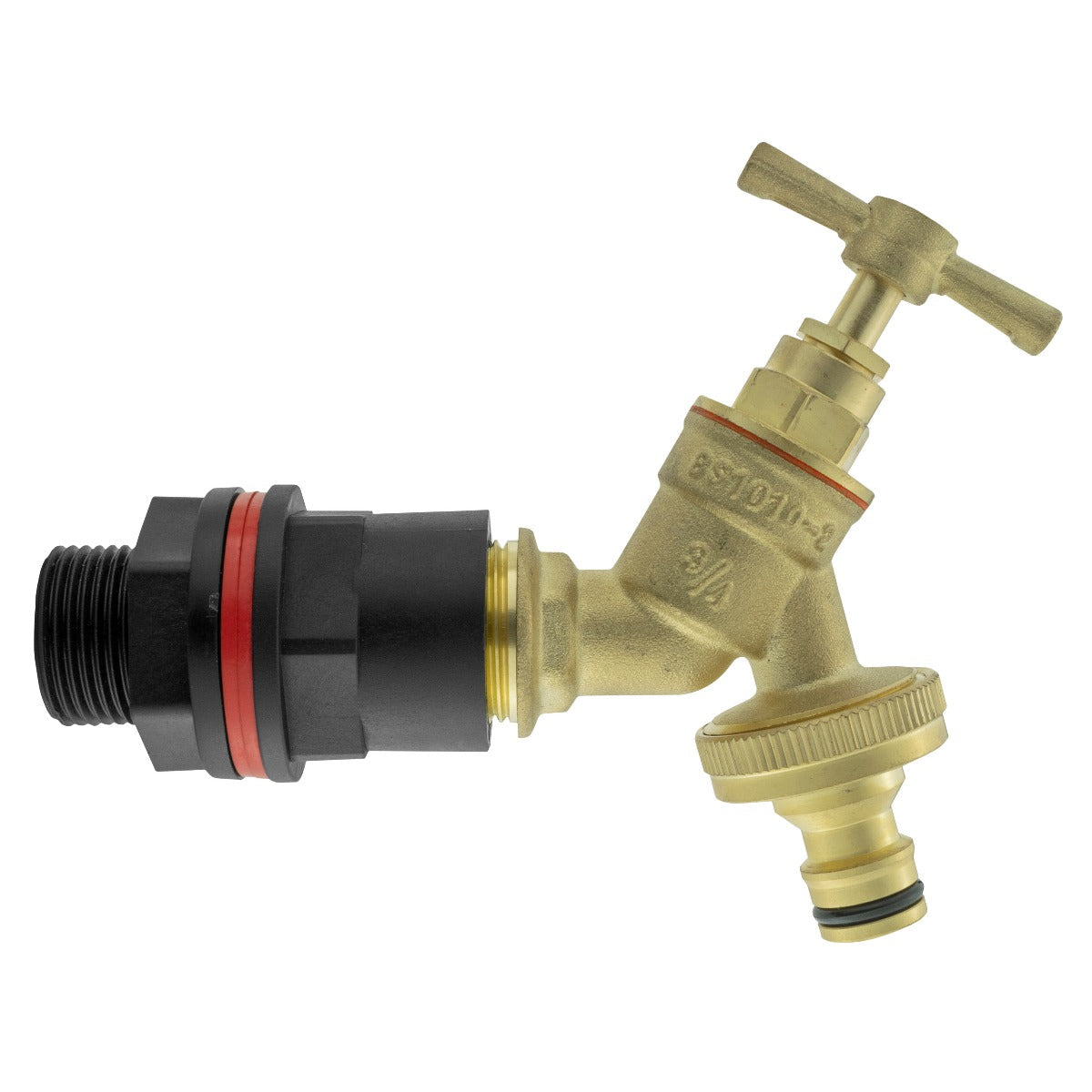 Water Butts Kit 3/4in with Brass Bib Tap and Snap On and Drill Bit Tap Adapter