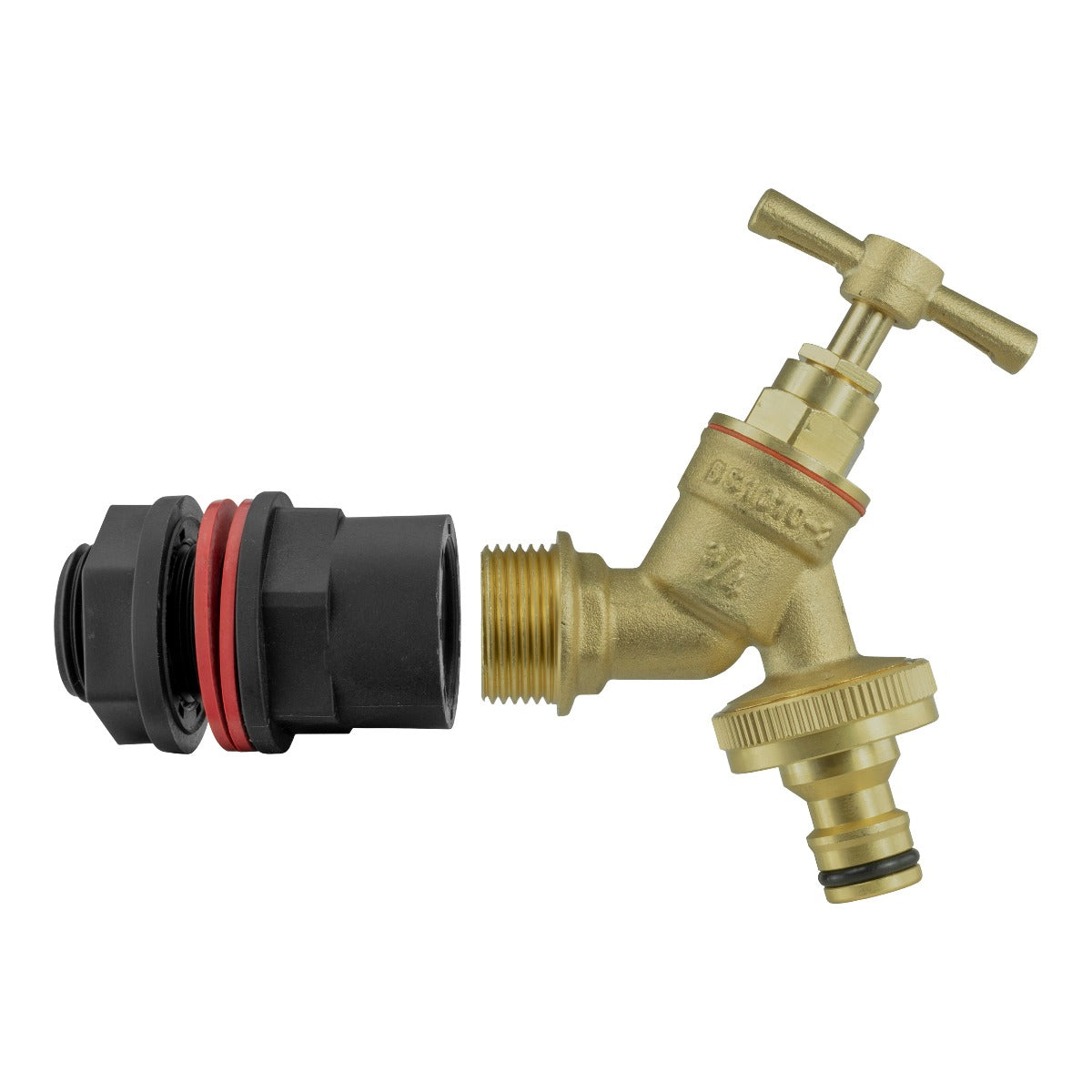 Water Butts Kit 3/4in with Brass Bib Tap and Snap On and Drill Bit Tap Adapter