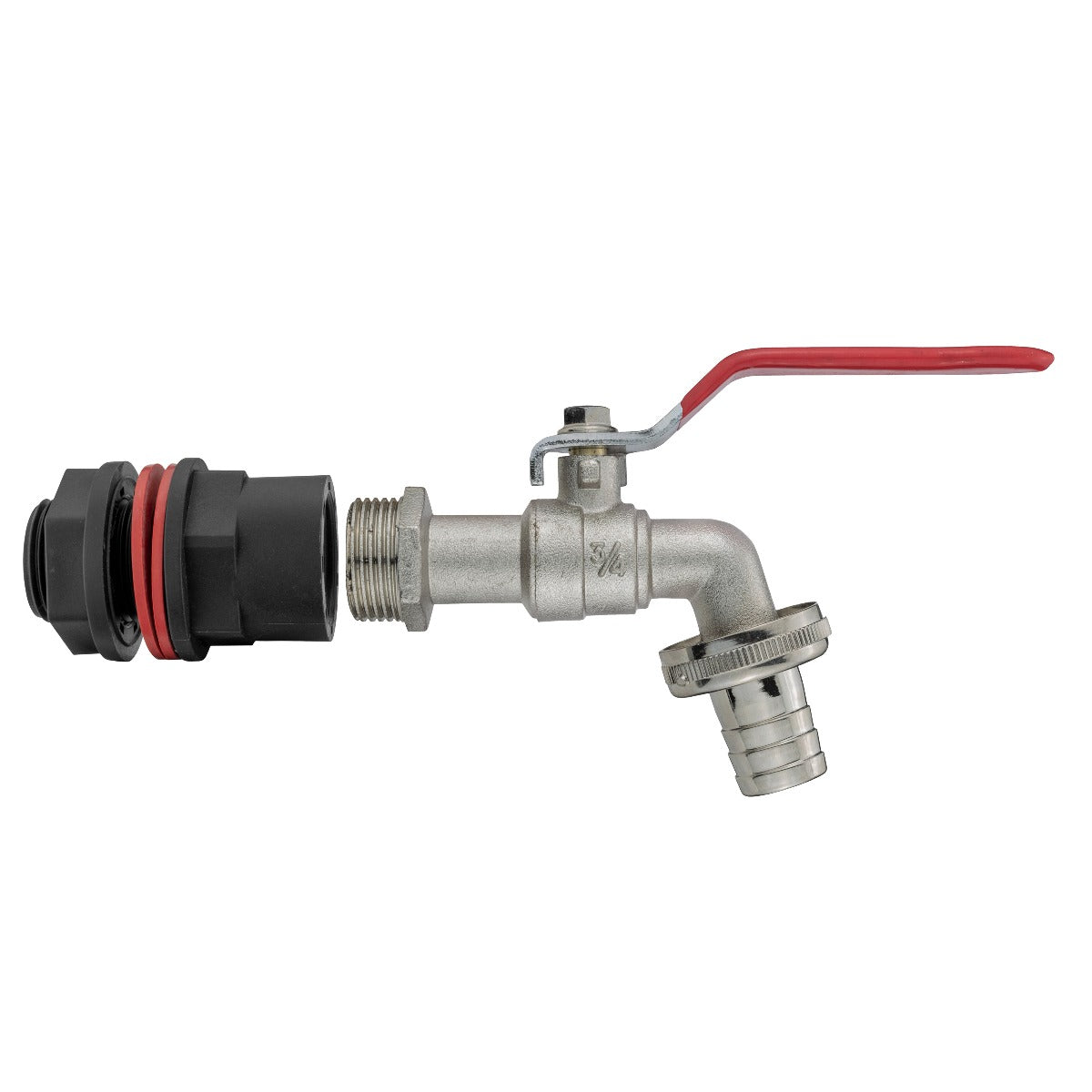 Water Butts Kit 3/4in with Lever Tap 3/4in Barb Outdoor Watering Kit Tap Adapter