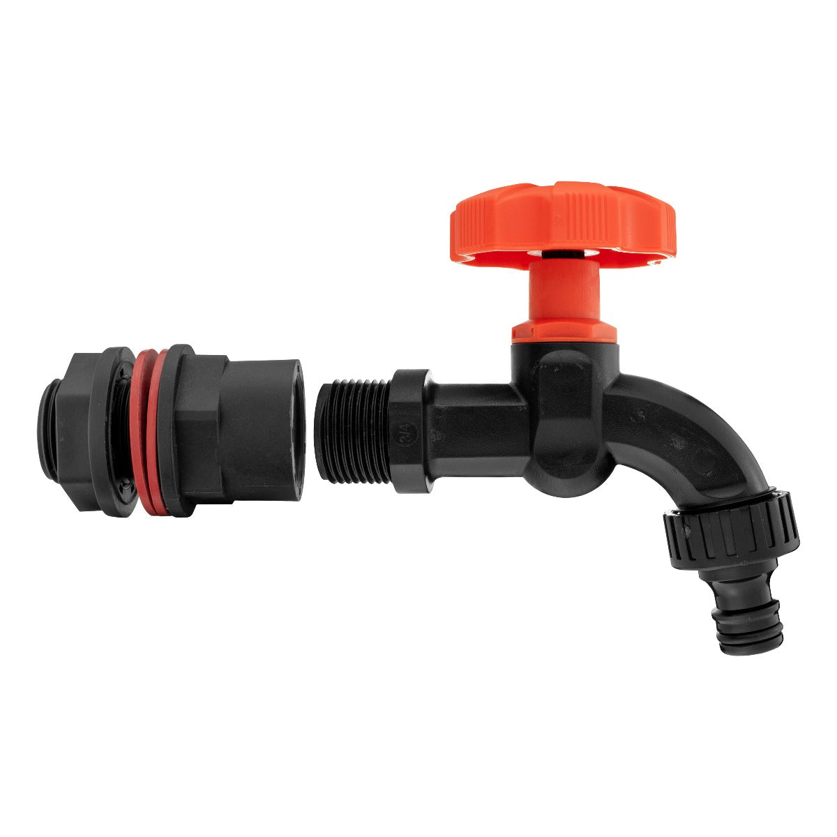 Water Butts Kit 3/4in PP Black Tap DIY Workshop Accessory Pipe and Water Fitting