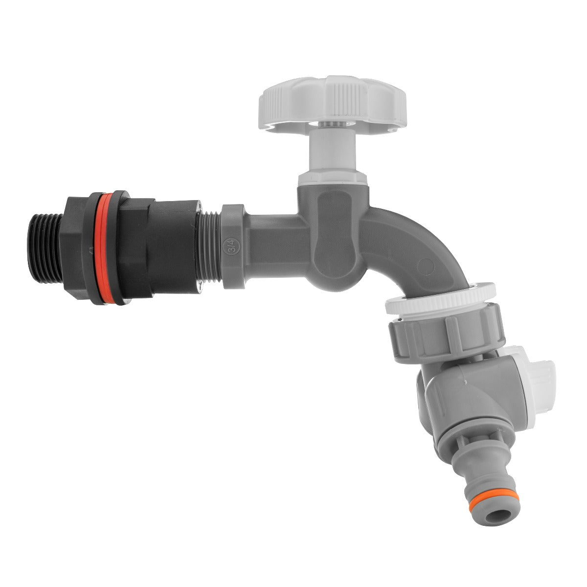Water Butts Kit 3/4in PP WL Tap and Tap Splitter and Drill Bit Hose Pipe Fitting