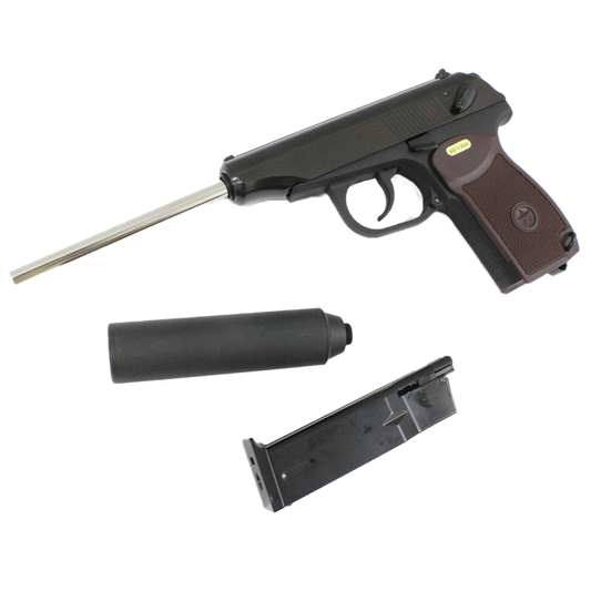 WE Makarov w/ Silencer & Extended Barrel - Brown grip