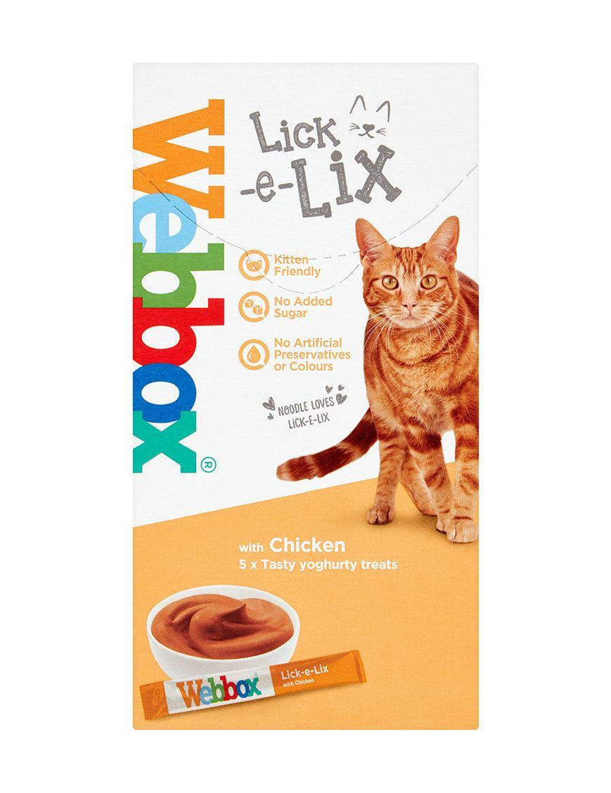Webbox Lick e Lix Yoghurt Chicken Cat Treat 5 x 15g - Case of 10