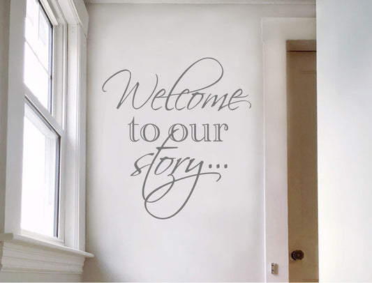 Welcome to Our Story Wall Sticker – Family Quote Vinyl Decal