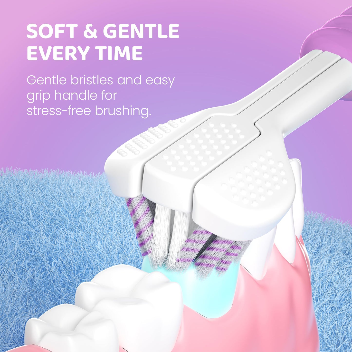 Well Before U-Shaped Ultrasonic Kid's Toothbrush – IPX7, 5 Modes (Unicorn Pink, Ages 2-7)