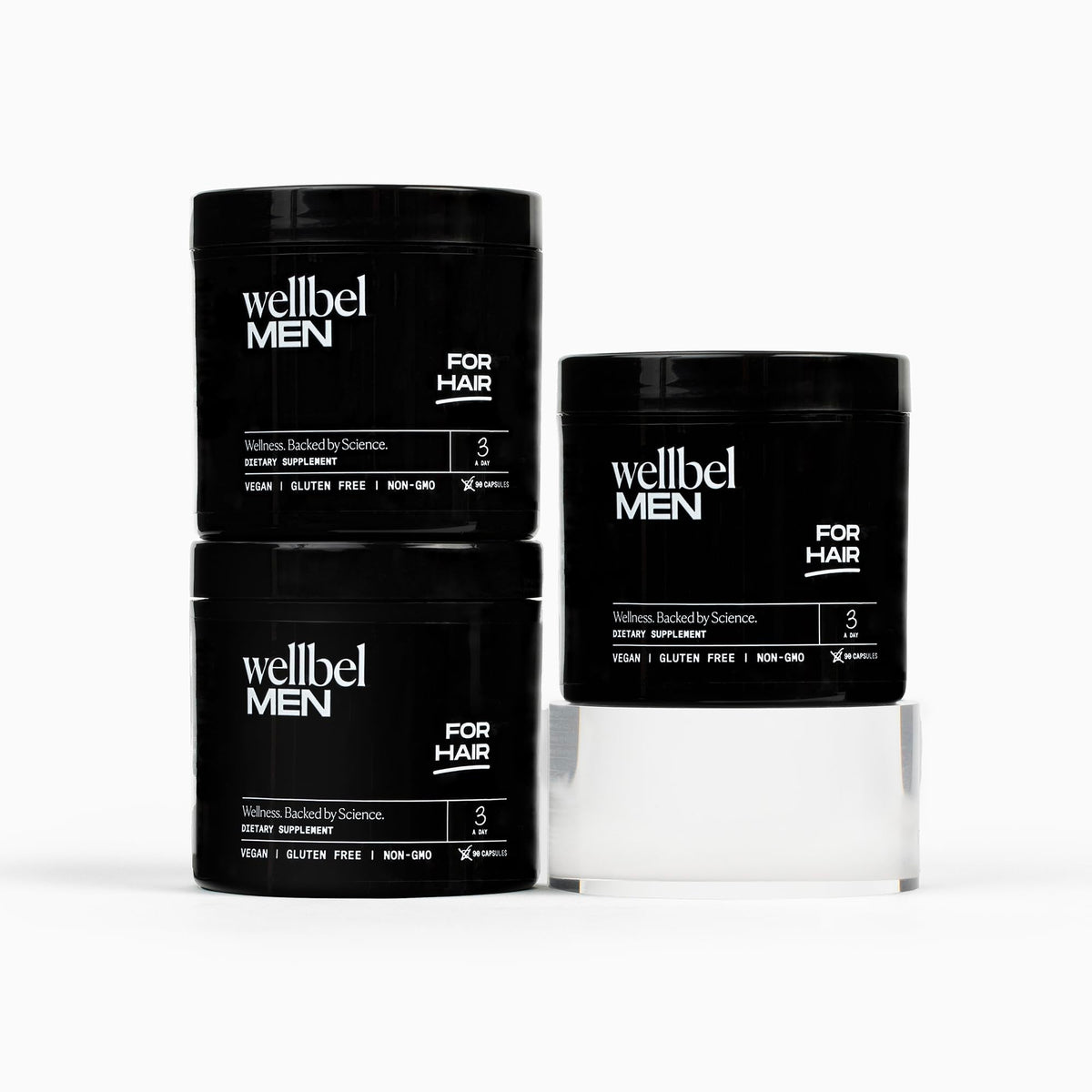 WELLBEL Men Clean Supplement for Hair, Skin, and Nails – Vegan, Gluten Free, Non-GMO – 90 Count (3 Pack)