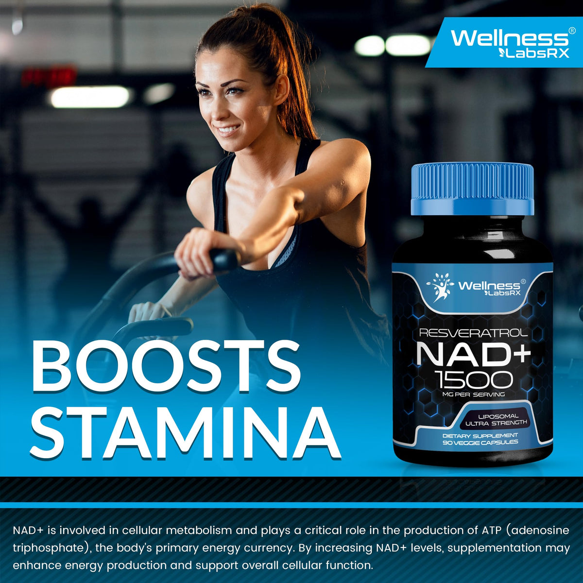 Wellness LabsRx Liposomal NAD+ 1500mg + Resveratrol – USA Made, 6 Pack
