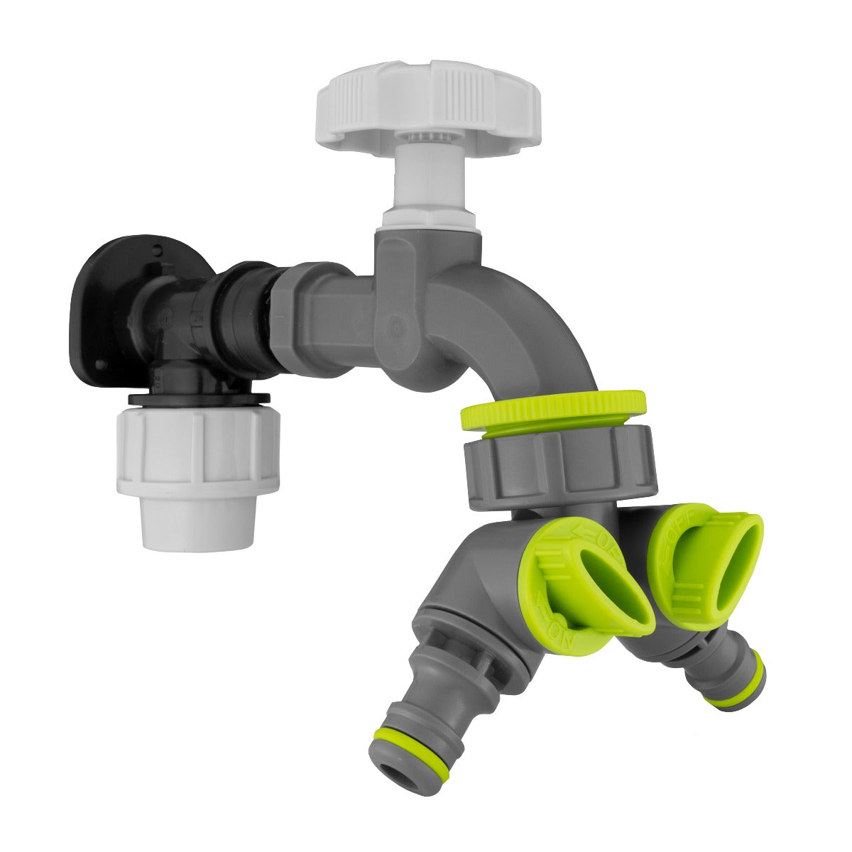 Wall Flange Kit 20mm MDPE - PP Bib Tap with Tap Splitter for MDPE Pipe Connector