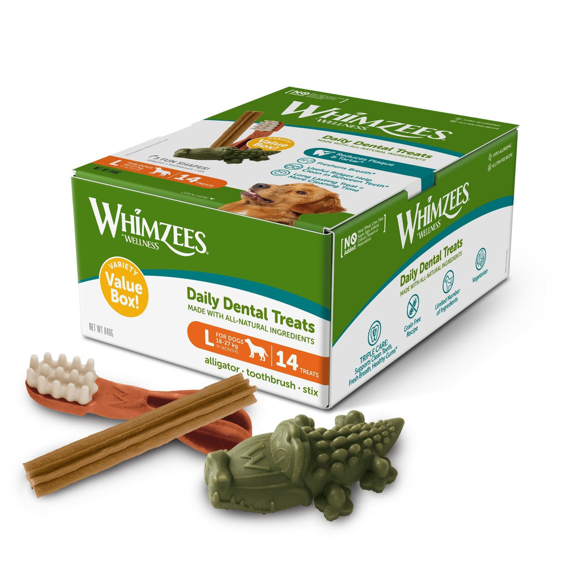 Whimzees Variety Large Value Box - 14 Piece Pack