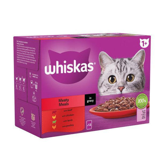 Whiskas Adult 1+ Meaty Meals in Gravy Pouches 12x85g