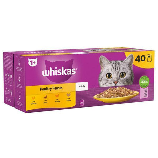 Whiskas Adult 1+ Poultry Feasts in Jelly Pouches 85g