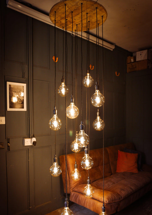 Whiskey Cascade Chandelier 15 lamp holders